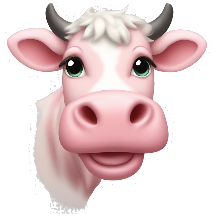 Pastel pink cow iPhone emoji cute small emoji
