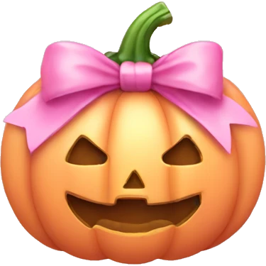 Light pink soft Pumpkin with a pink bow emoji