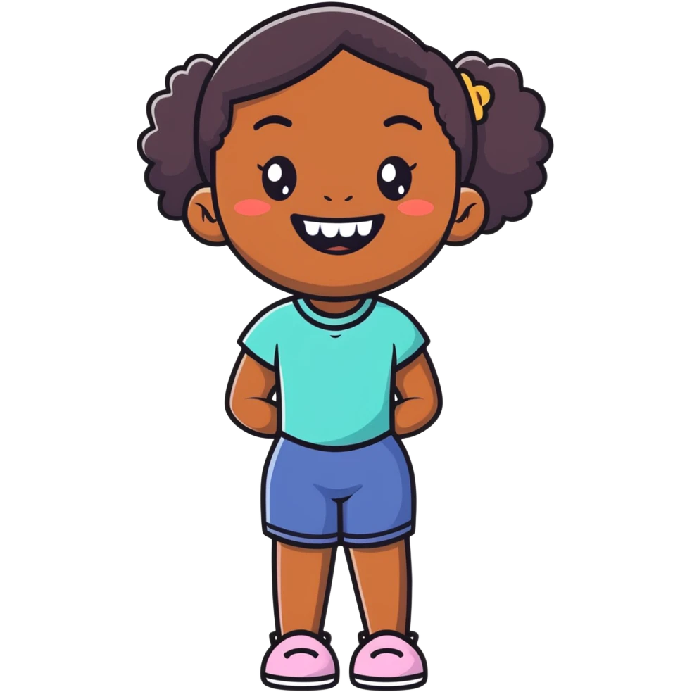 Skinny black girl with a gap teeth emoji