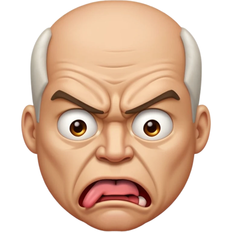 an angry face with his tounge sticking out emoji