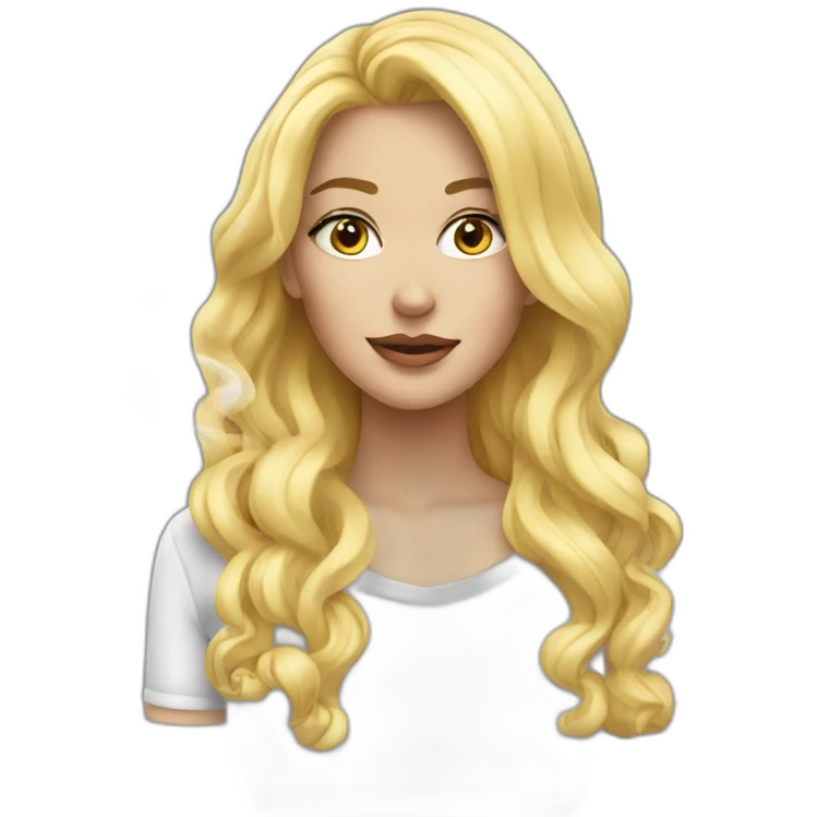 Sexy blonde girl smoke emoji
