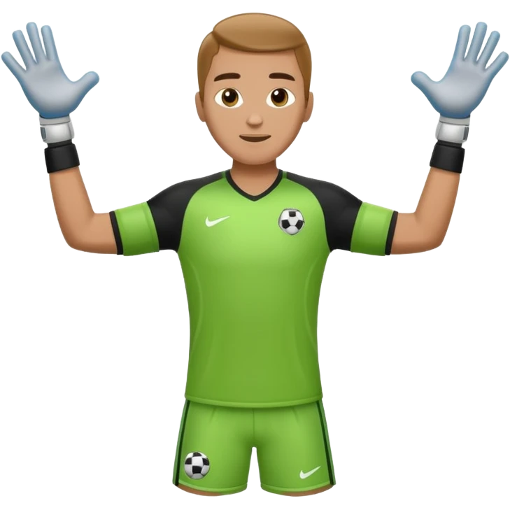 soccer goalkeeper full body arms out wide emoji