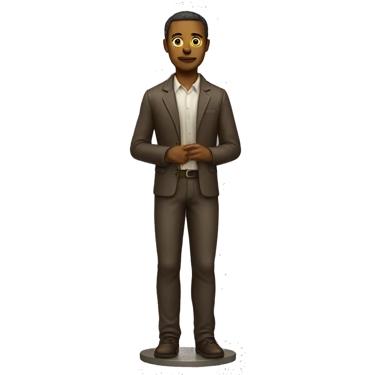 Museum man statue, full body, showing all of the skin emoji