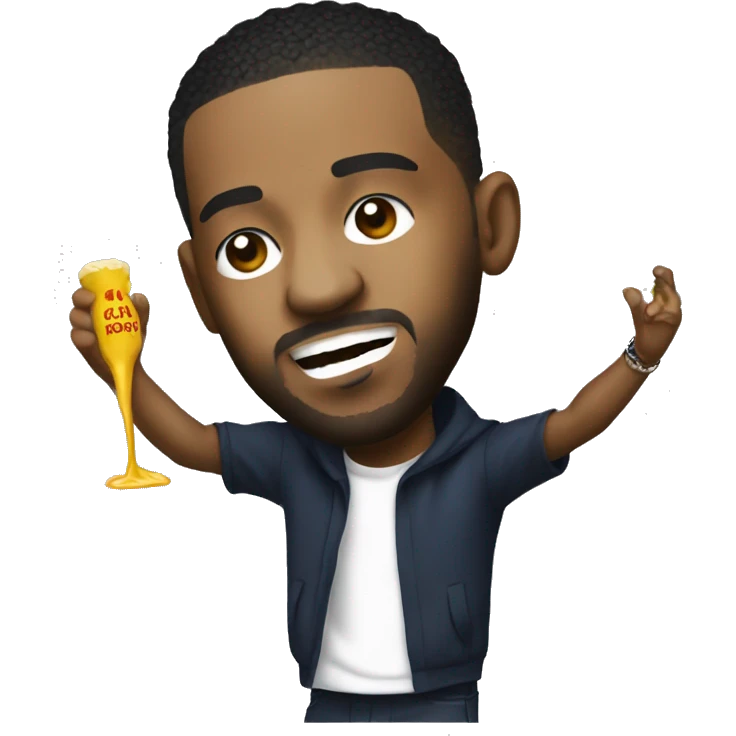 Kendrick Lamar throwing mustard on Drake emoji