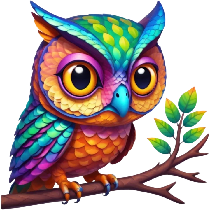 Whimsical fusion of owl and chameleon emoji
