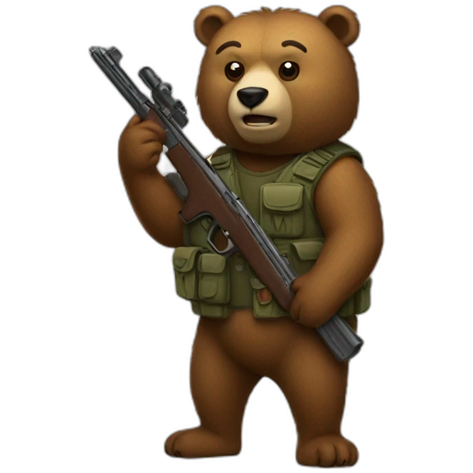 Bear holding a gun emoji