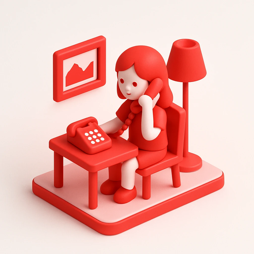 girl talking on telephone in her room emoji
