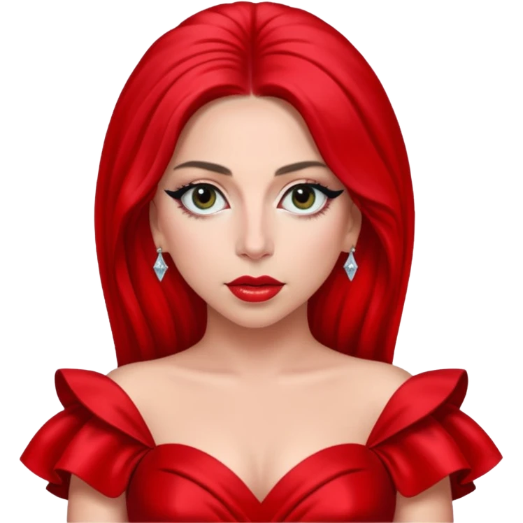 lady gaga with red dress emoji