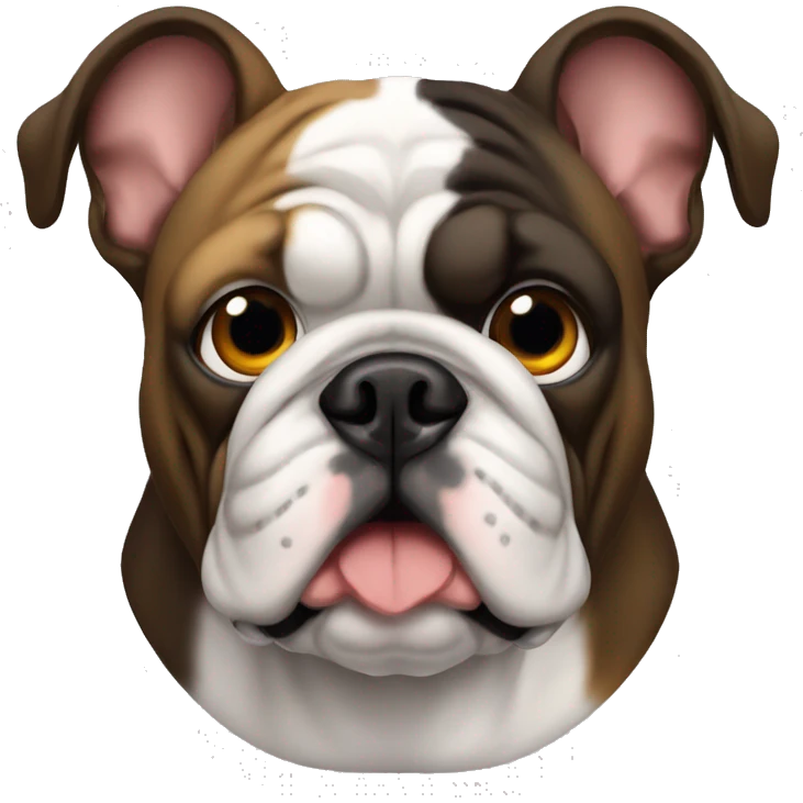 Bulldog francés máscara negra de color cafe emoji