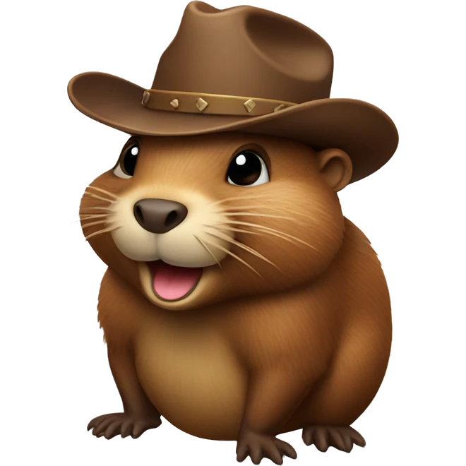 Beaver wearing a cowboy hat emoji