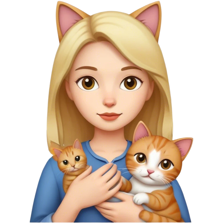 woman holding a cat emoji
