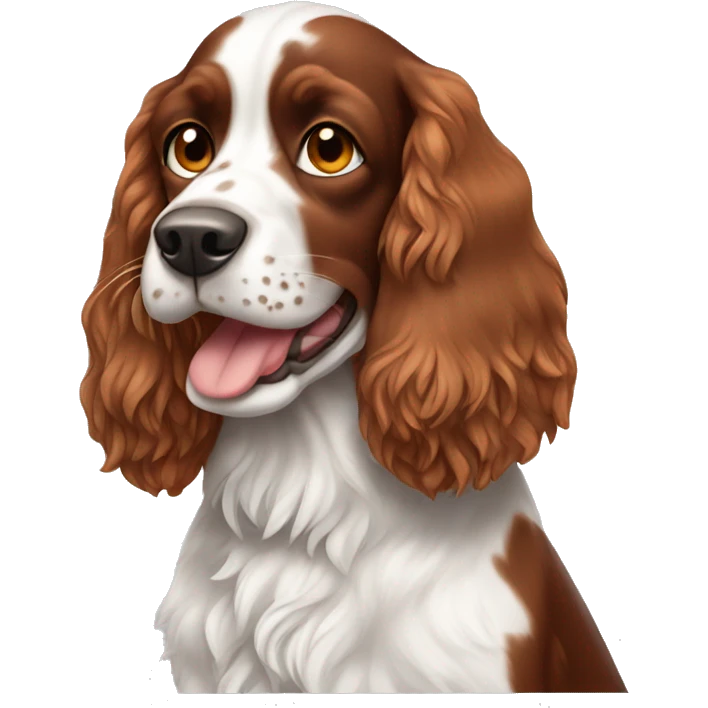 Russian hunting spaniel of red-white color with freckles emoji