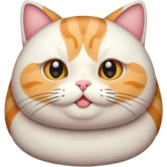 A super chubby, kitschy cat sticker with adorable whiskers and super cute eyes.
 emoji