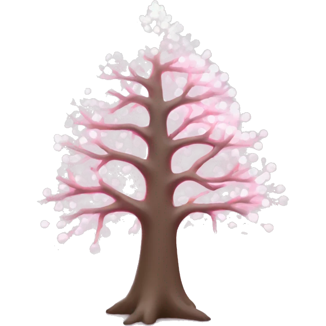 White New year tree with pink lights emoji