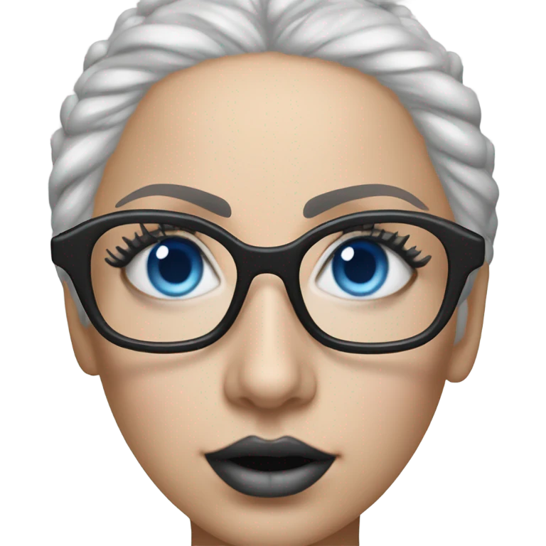 Hyper Realistic lady gaga rain on me blue eyes black glasses  emoji