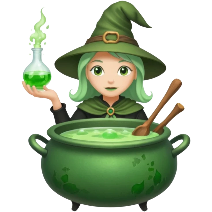 green witch cooking potion emoji
