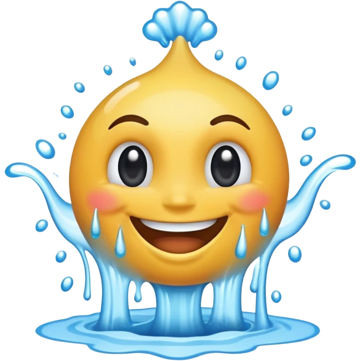 Smiling face squirting water emoji