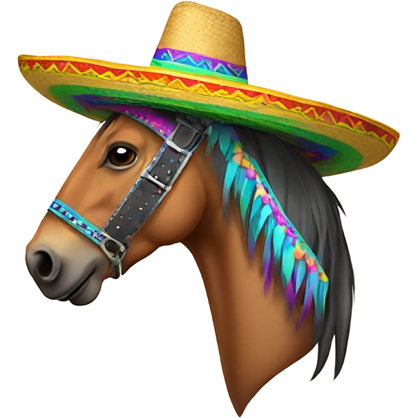 Horse head with sombrero emoji