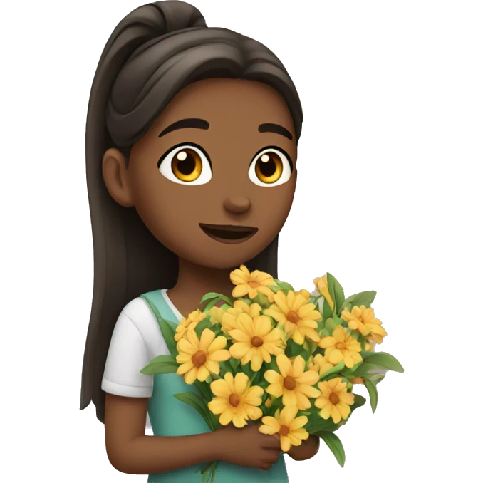 girl with flowers emoji