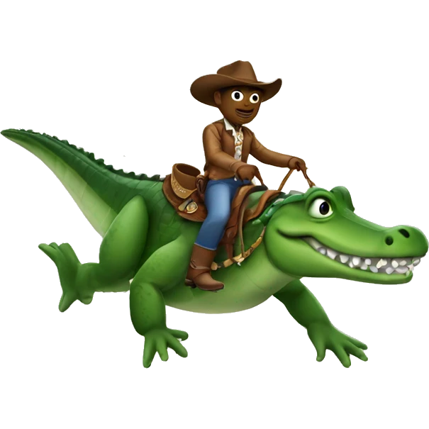 Cowboy riding an alligator  emoji