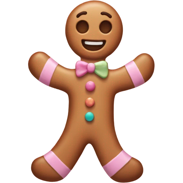 Pastel gingerbread man emoji