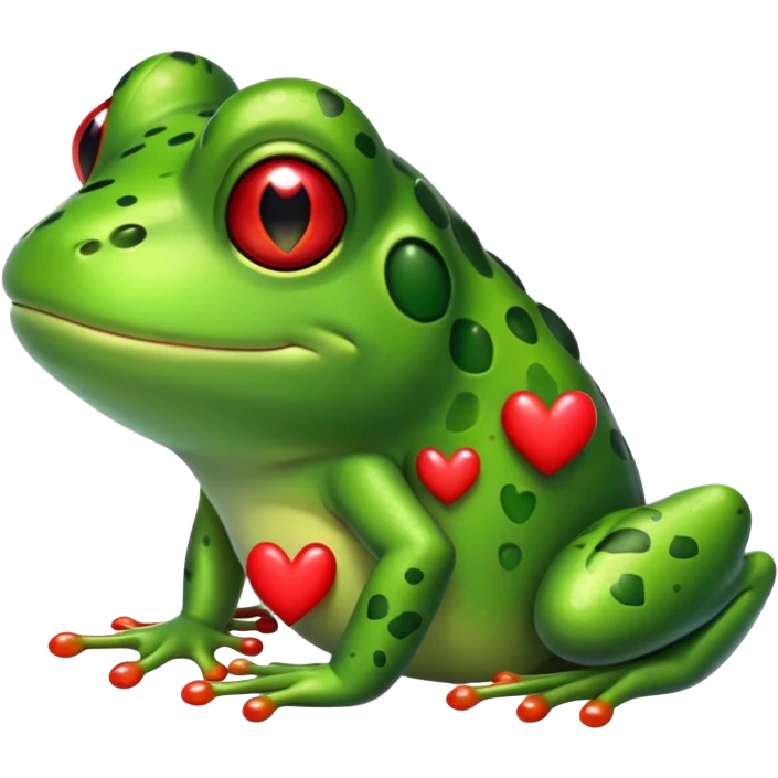 frog with hearts emoji