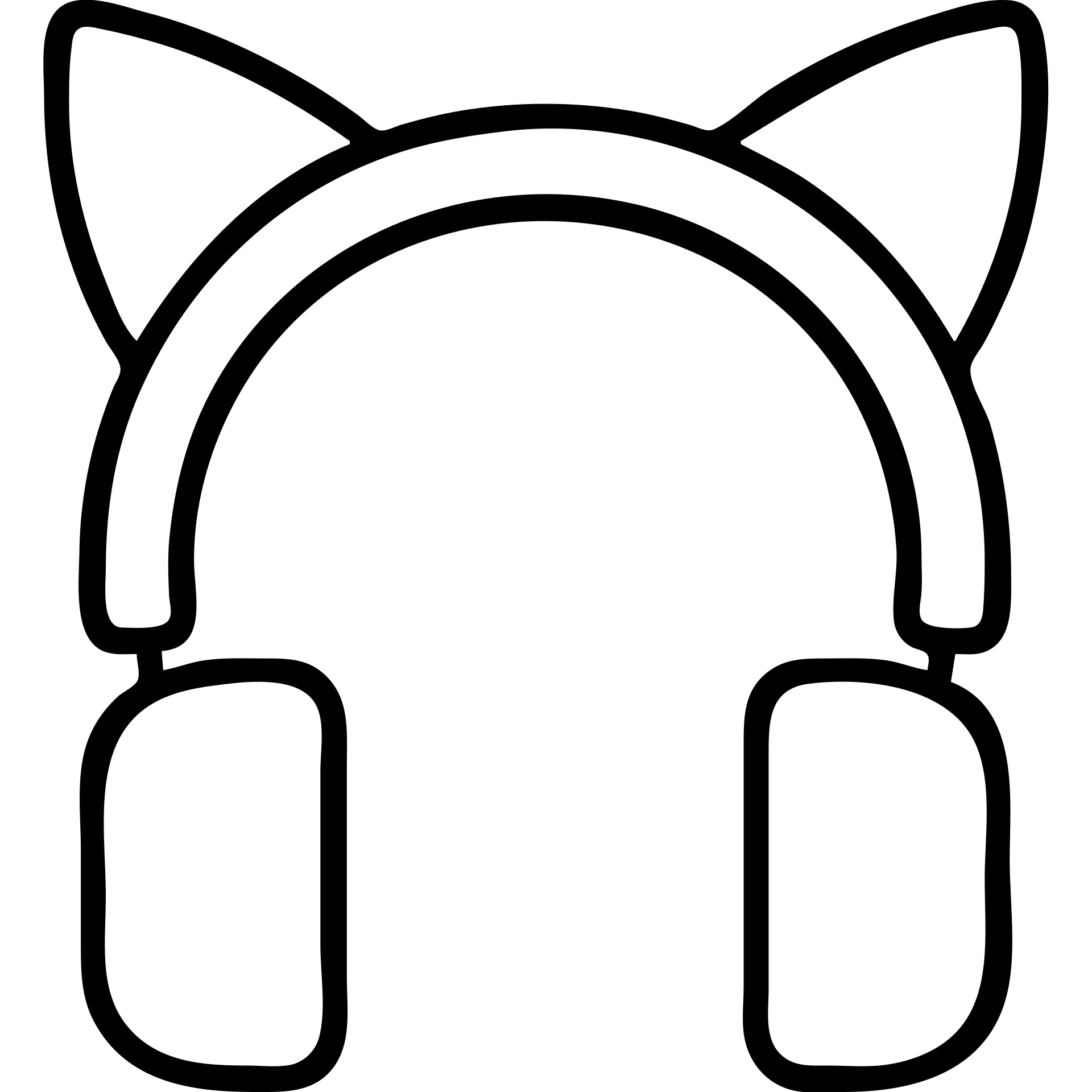headphones with cat ears, minimalistic icon emoji