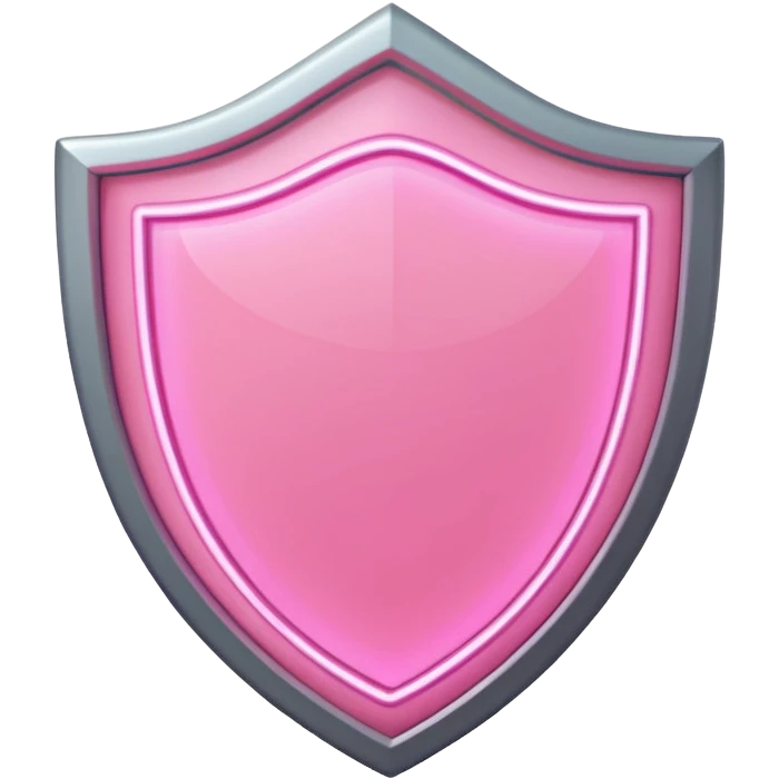 pastel pink neon shield with white frame emoji
