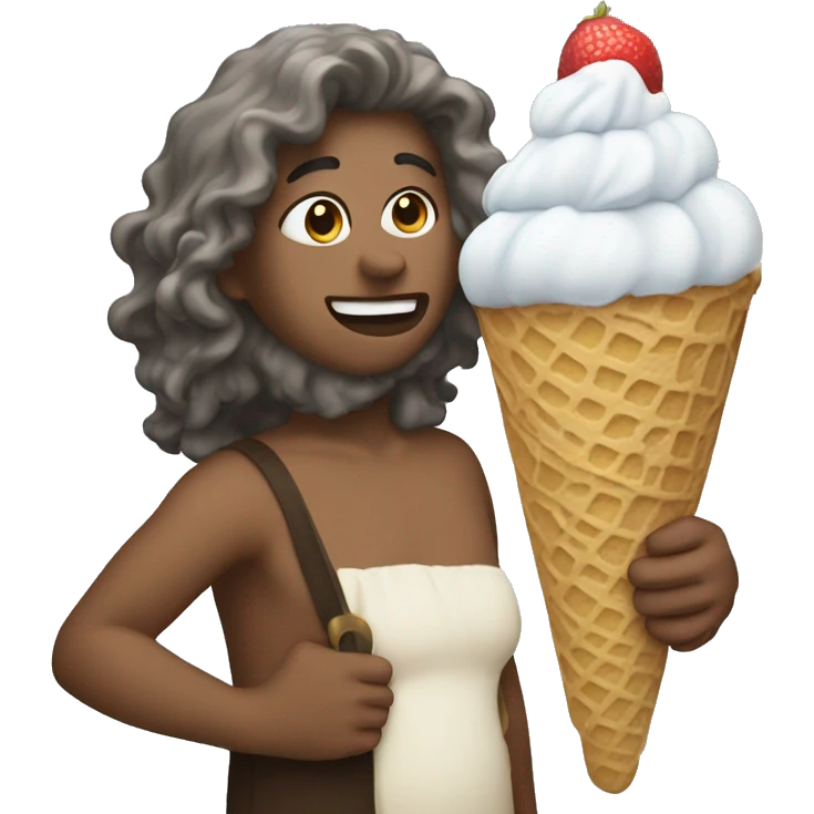 Big back eating ice cream  emoji