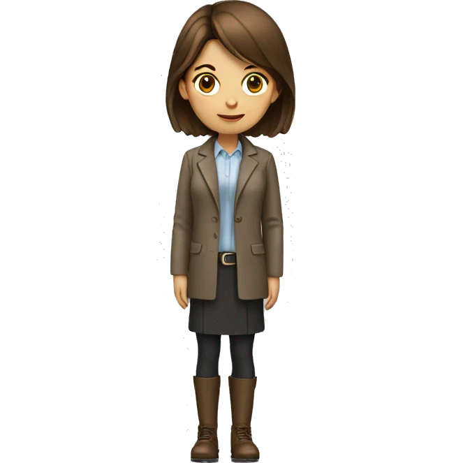 an architect  girl with brown hair  emoji