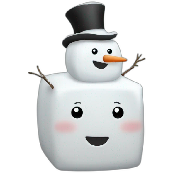 Cubic snowman emoji