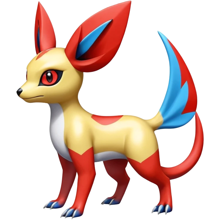  Cute Shiny Exotic Colorful Guilmon-Latias-Koraidon-Umbreon-Fakémon-hybrid-creature (full body)  emoji