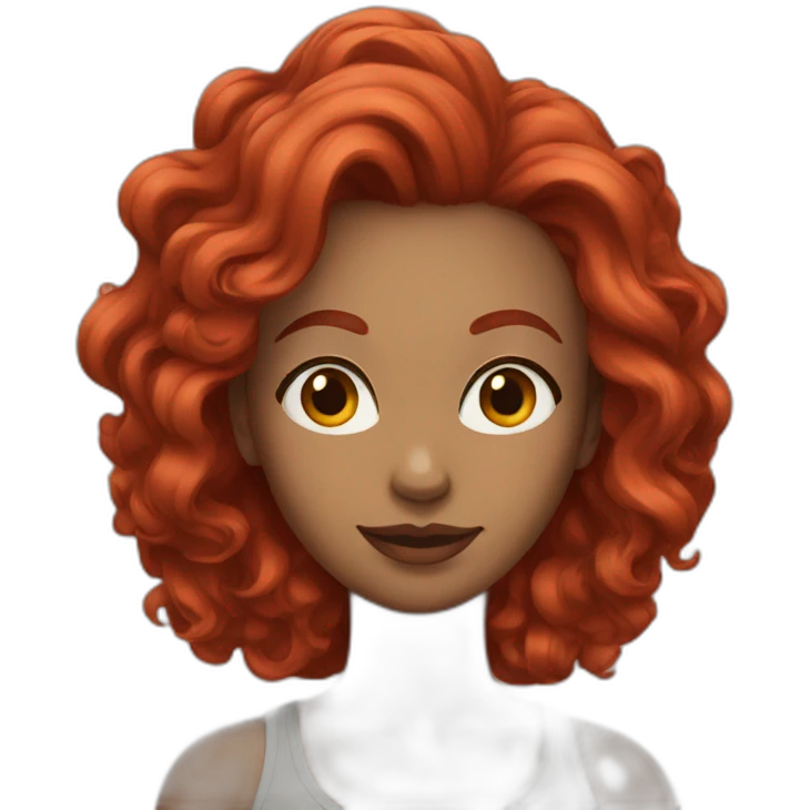 woman red hair curvy emoji