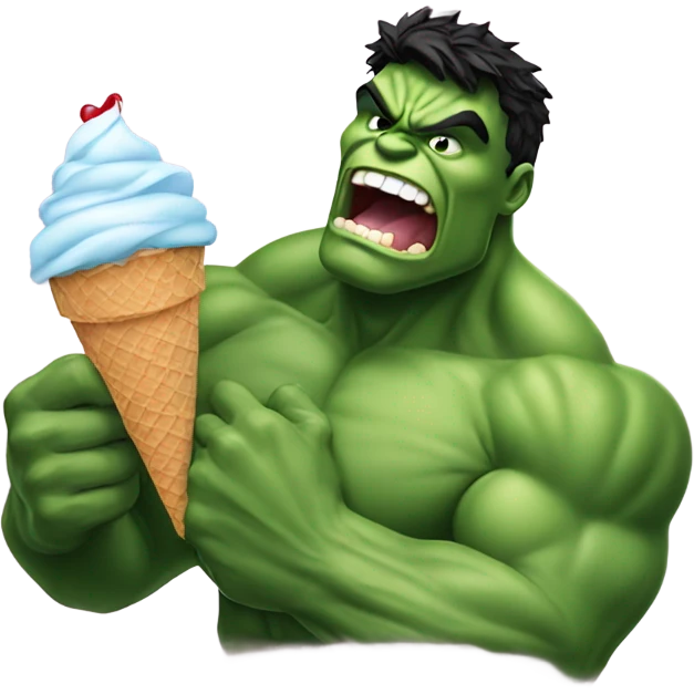 hulk eating an ice cream cone emoji