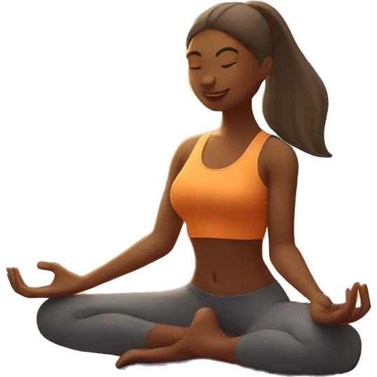 yoga girl with stretching on mat with sun in the background emoji