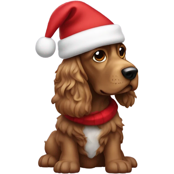 cocker usando gorro de santa claus  emoji