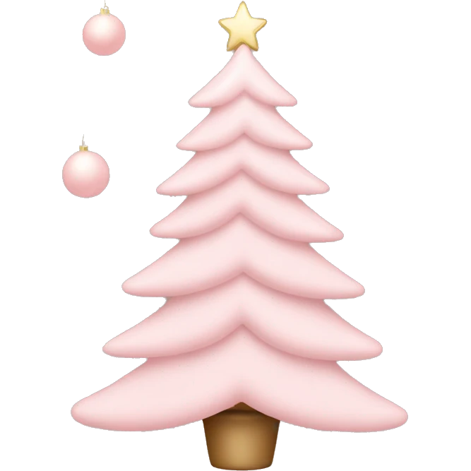 Blush pink Christmas tree with ornaments emoji