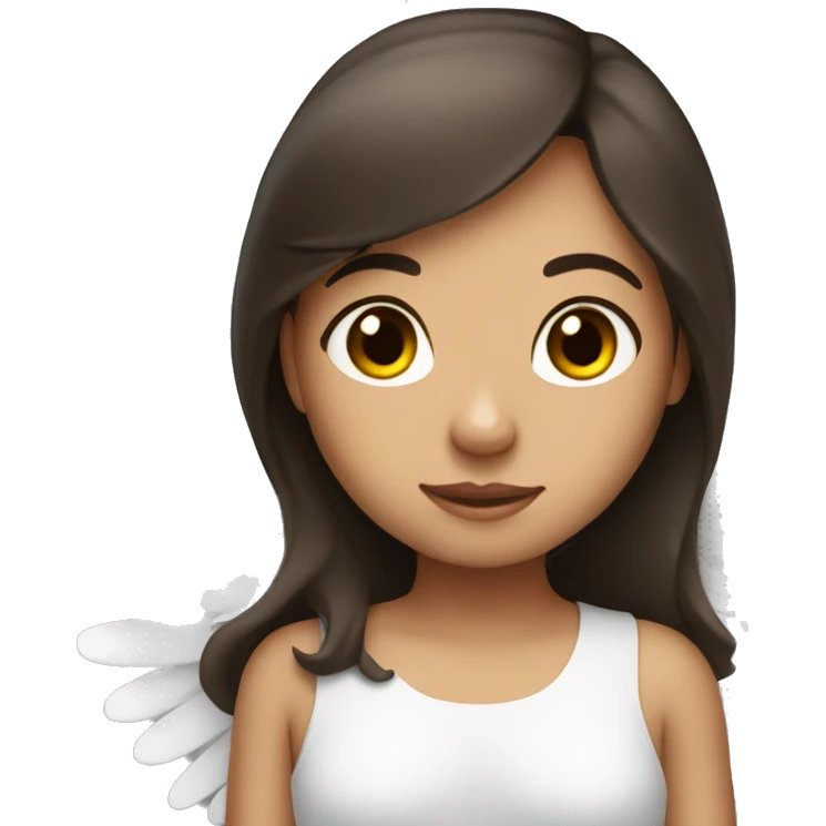 brunette girl with angel wings emoji