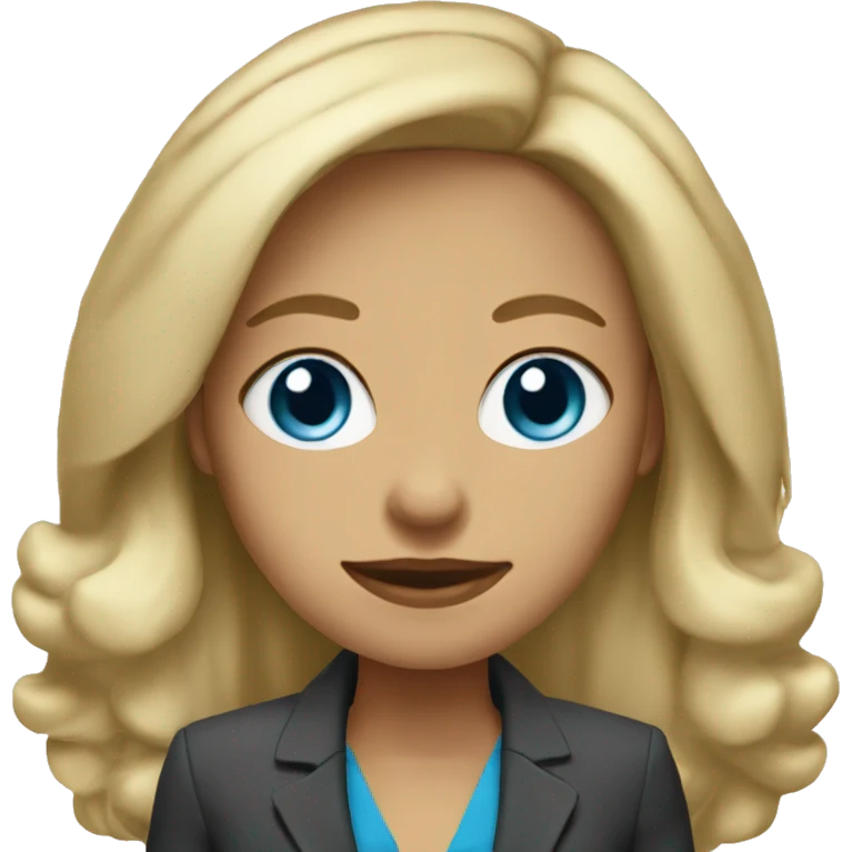 37 year old blue eyed dark blonde woman wearing a blazer emoji