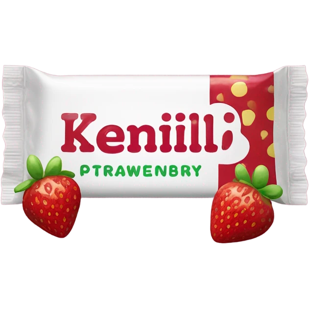 One strawberry candy bar with the inscription “kerlli” emoji