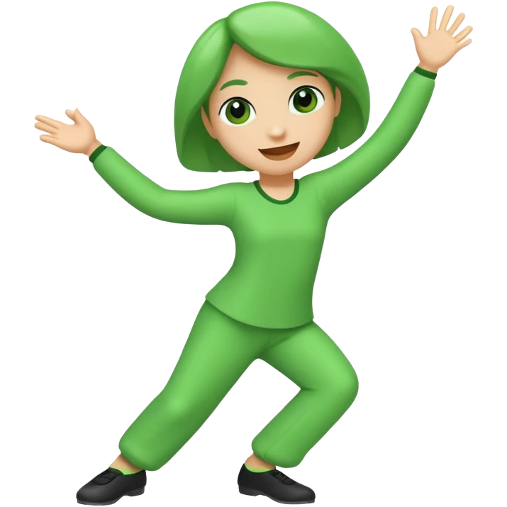 un numero 3 bailando en un fondo verde emoji