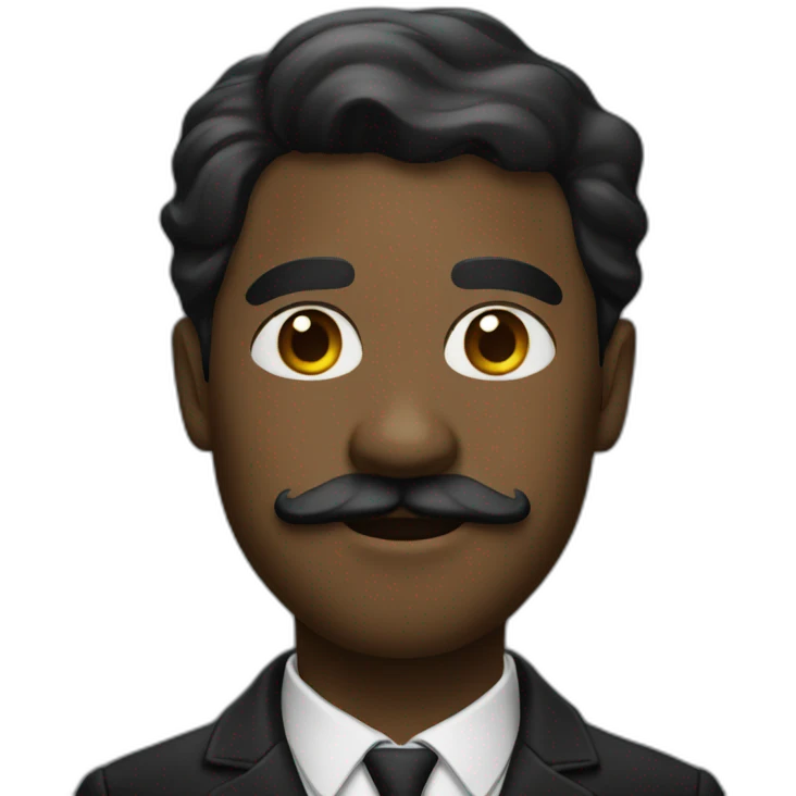 black man with chaplin mustache emoji