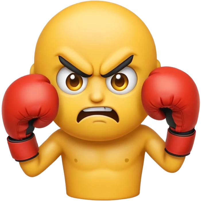 Angry emoji with boxing gloves emoji