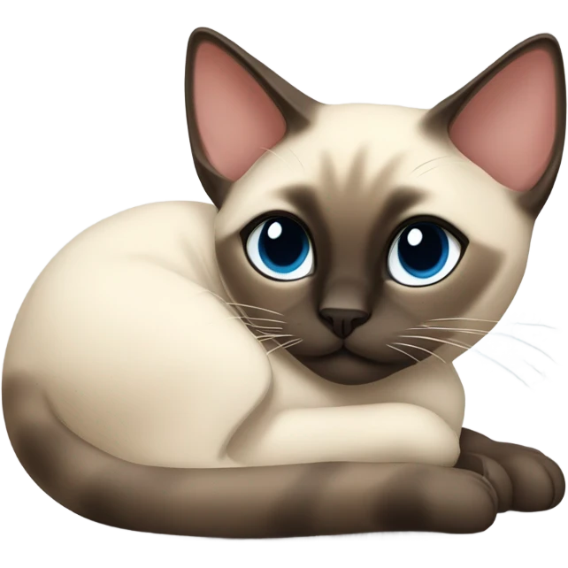siamese cat laying down sleeping emoji
