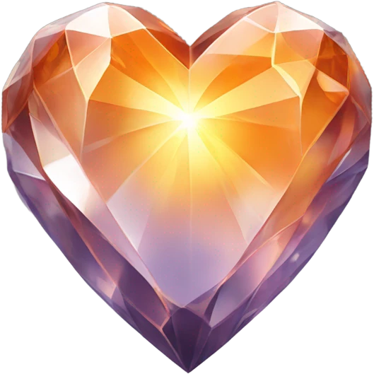 Orange crystal heart emoji