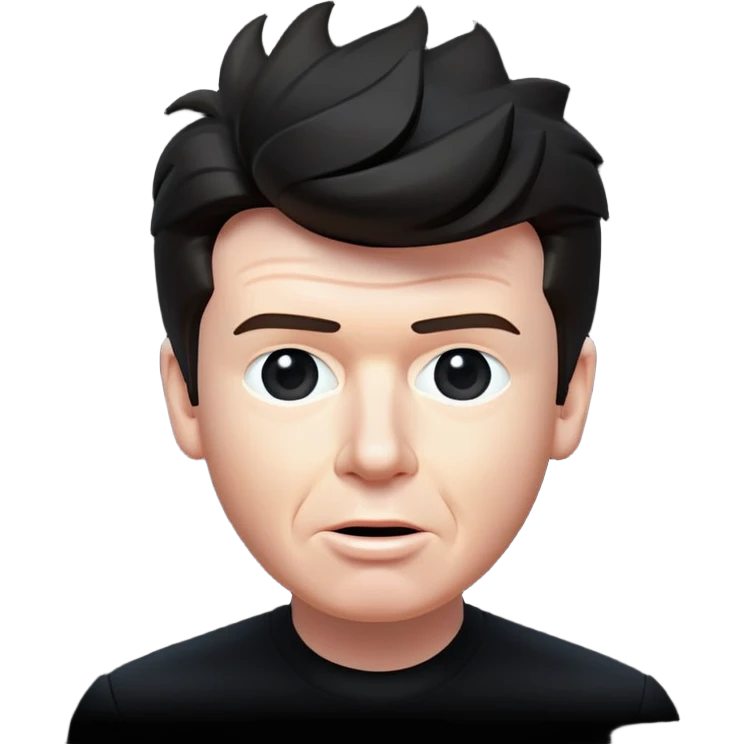 Rick Astley as human without muscles and the background is pitch black and the entire picture including “Rick” is staticky and glitchy emoji