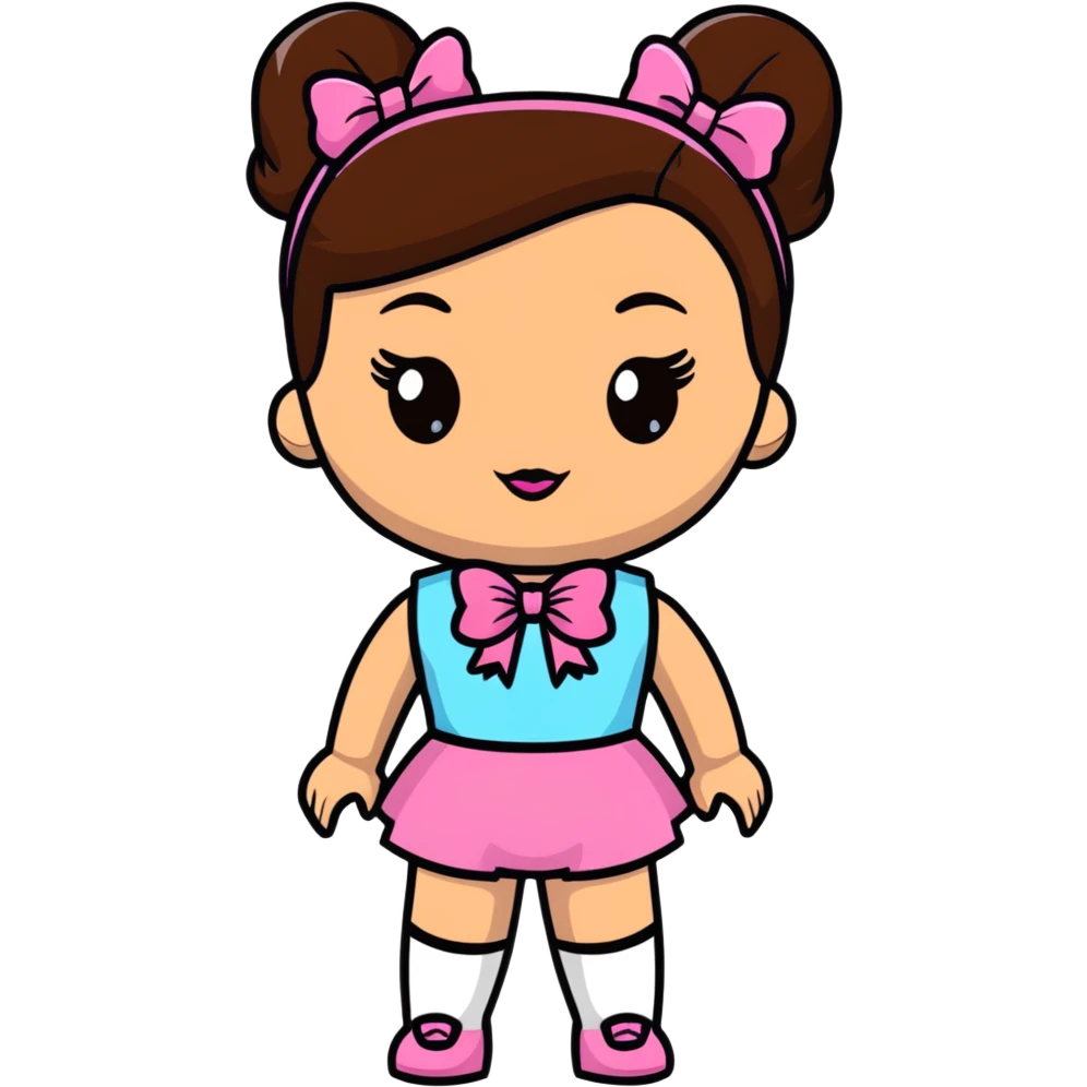 Bratz doll with brown hair and pink bow emoji