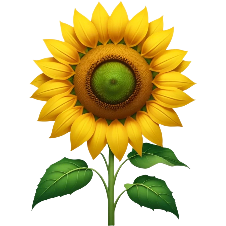 Cinematic Realistic Sunflower Emoji, Tall and bright, with a large, golden-yellow blossom facing the sun, its broad, textured petals surrounding a dark center. The sturdy green stalks and leaves frame the vibrant flower, while a gentle breeze causes the petals to sway. Soft glowing outline, capturing the essence of sunshine and warmth in a cheerful, towering sunflower! emoji