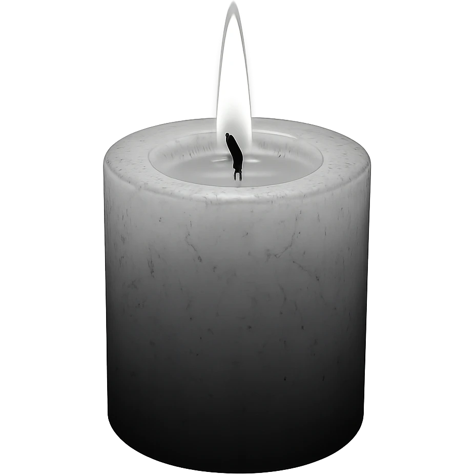black white candle , remove background emoji