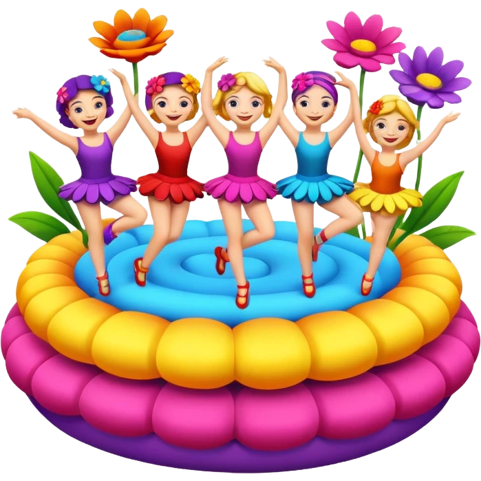 Flower Float with Dancers emoji